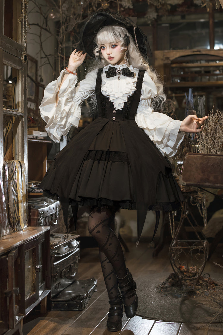 Gothic Princess Lolita Strap Dress with Cardigan and Bow