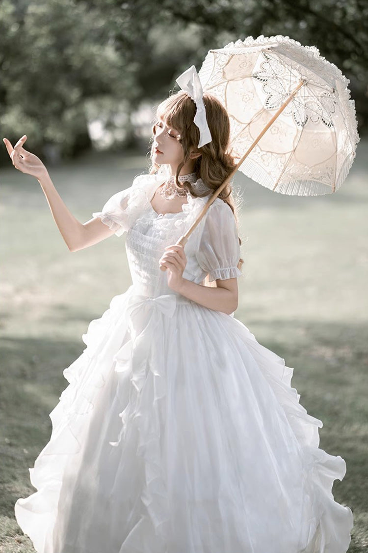 Ivory Fantasy Fairy Ruffle Sleeve Elegant Lolita Gown