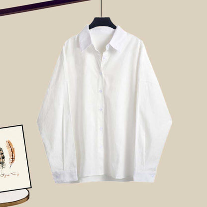 Drawstring Pants Print Sweater Letter V-neck Set Shirt