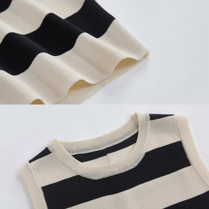 Pants Set Top Stripe Casual