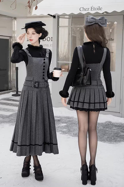 Ruffled Daily Elegant Classic Jumper Dress - Grey Letters & Poems Grace