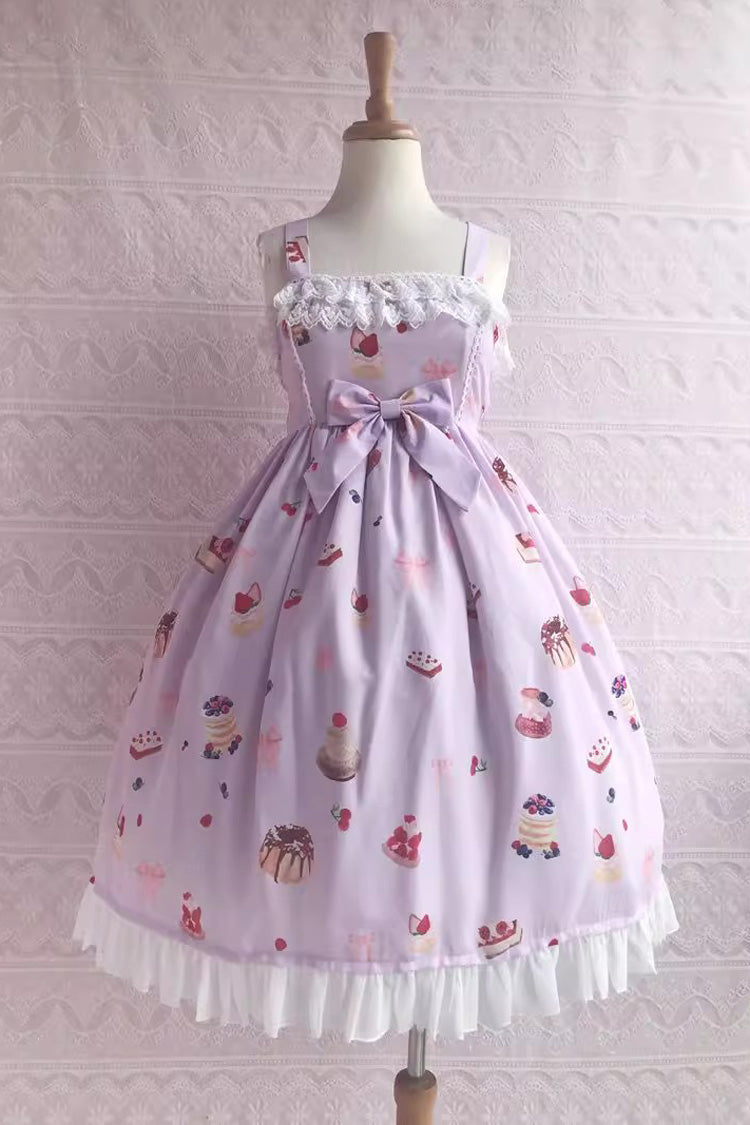 Strawberry Fruit Dessert Print Ruffle Lace Jsk - Sweet Lolita