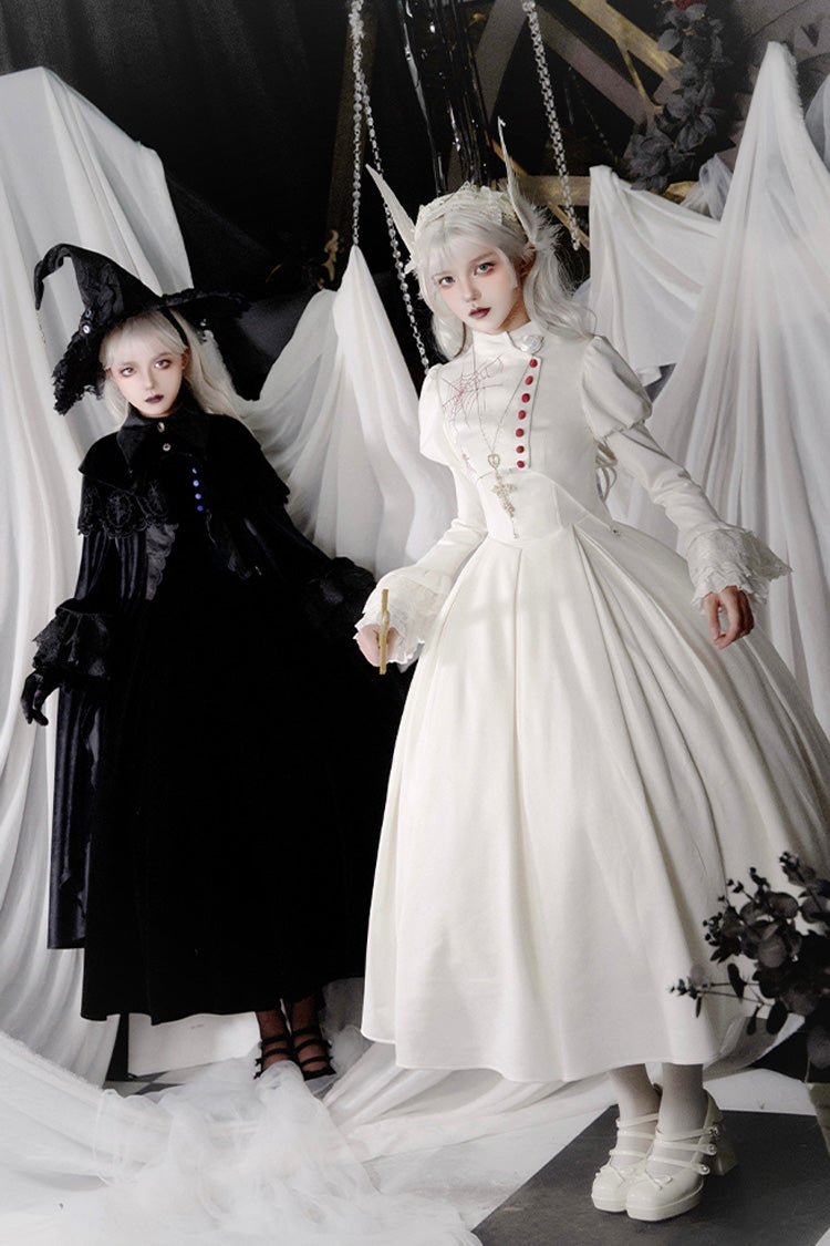 Gothic Lolita Night Poems Embroidery Fishbone Corset Dress