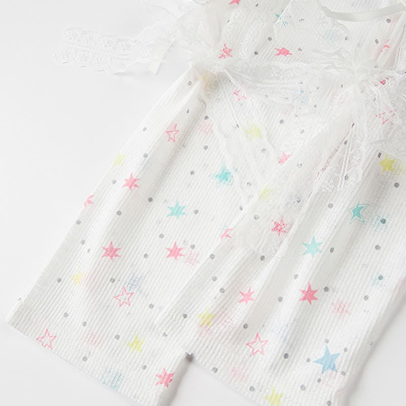 Print Set Coverup Plaid Pants Two Pieces Star