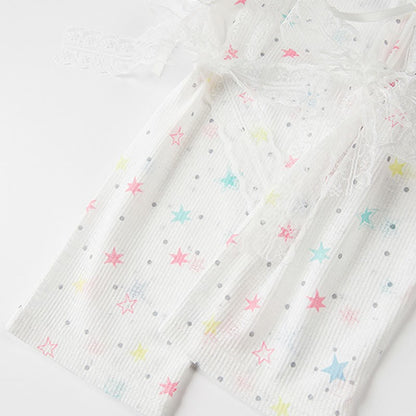 Print Set Coverup Plaid Pants Two Pieces Star