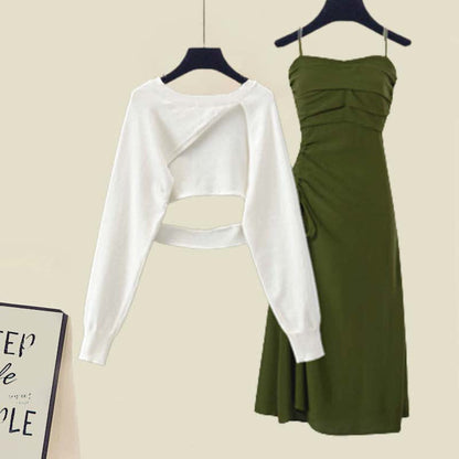 Sweater Hollow Dress Slip Denim Out Irregular