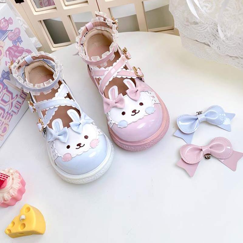 Lolita Mary Janes Schuhe mit Kawaii-Häschen