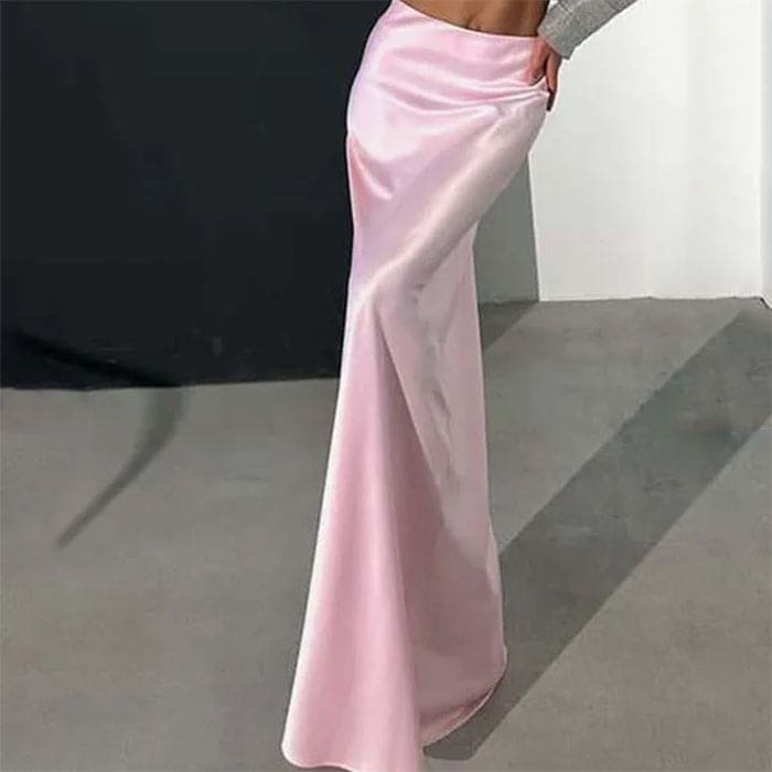 Elegant Satin Maxi Skirt - Skirt