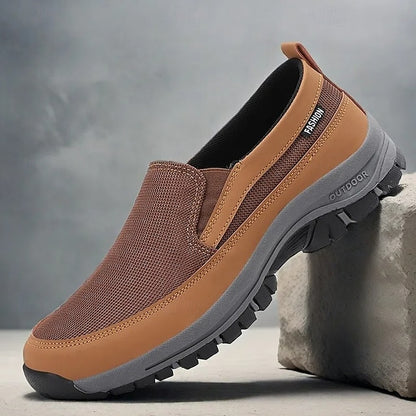 Men's Breathable Mesh Slip-on Sneakers with Rubber Sole -