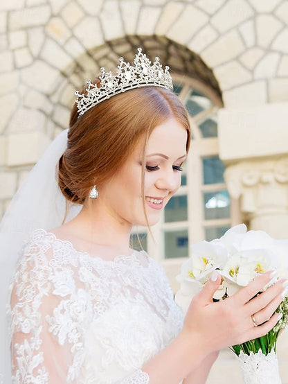 Elegant – Tiara Jewelry and Silver Rhinestone Set Women's