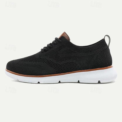 Men's Breathable Knit Sneakers - Lightweight Casual Walking