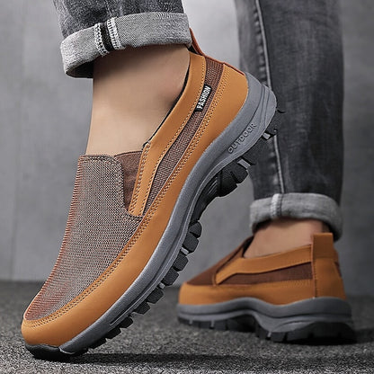 Men's Breathable Mesh Slip-on Sneakers with Rubber Sole -