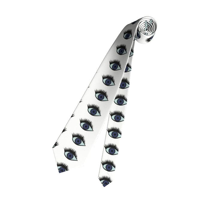 Eye Neck Tie - White/blue - Other