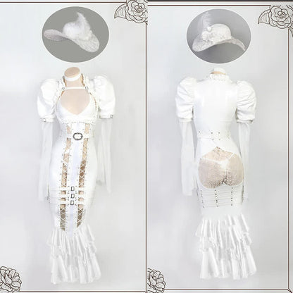 Cosplay Hollow Out PU Leather Lingerie Set