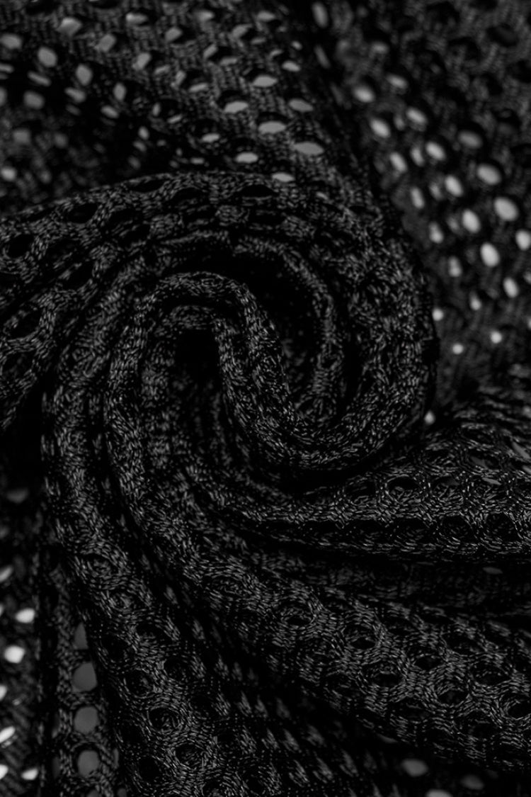 Mesh Eyelet Punk Sleeveless Hooded Vest for Men - NoirEdge