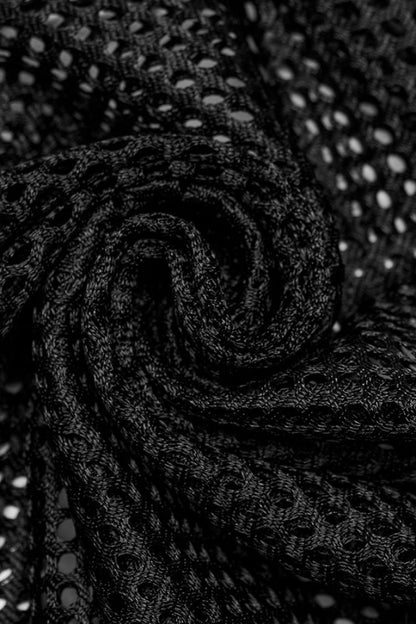 Mesh Eyelet Punk Sleeveless Hooded Vest for Men - NoirEdge