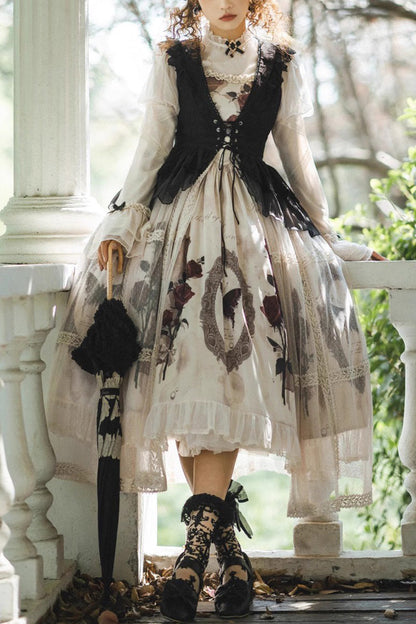 Gothic French Princess Ruffle Lolita Set with Long Sleeves