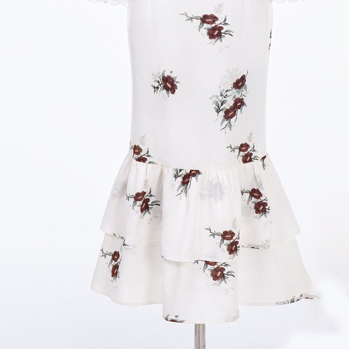 Pieces Buckle Two Vintage Flower Dress Cloak Embroidery