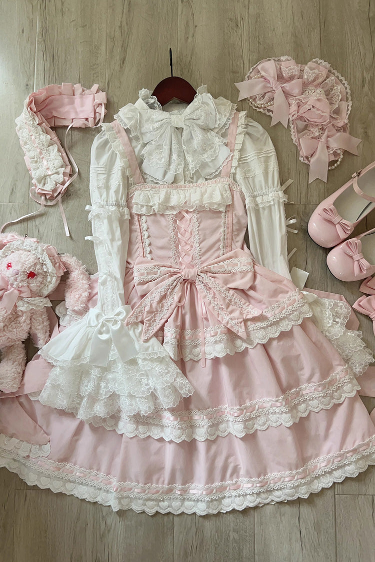 Rose Maiden Heart Triple Layer Ruffle Bow Lace Sweet Lolita JSK Dress