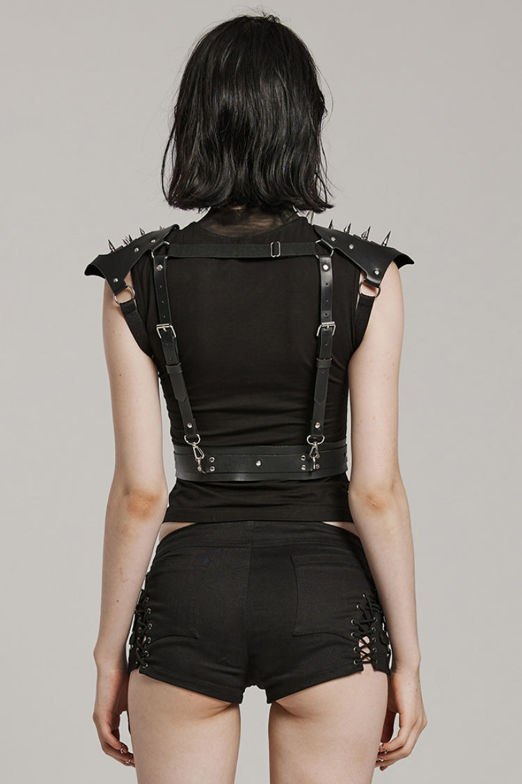 Steampunk Harness with Rivets and Integrated Buckle for Her