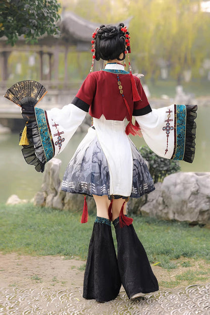 Printed Embroidered Chinese Style Lolita Dress - Multi-Color Fox Trace Codex