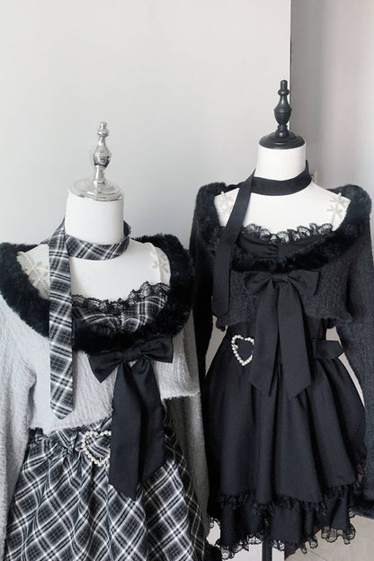 Stardust Oath Printed Ruffled Lace Dress Set Two Colors