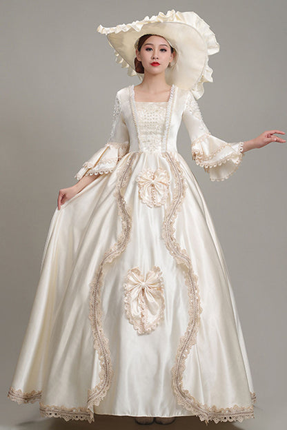 Victorian Floral Print Dress with Layered Sleeves