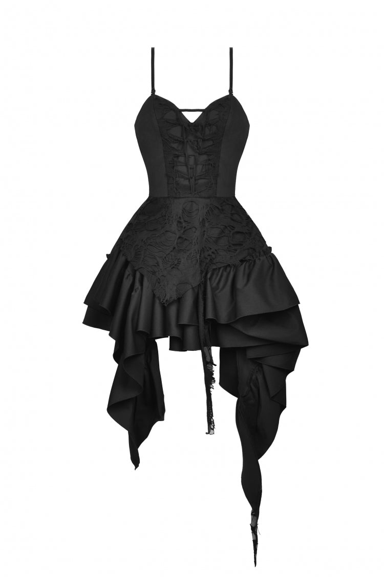 Frilly Zippered Gothic Evening Dress