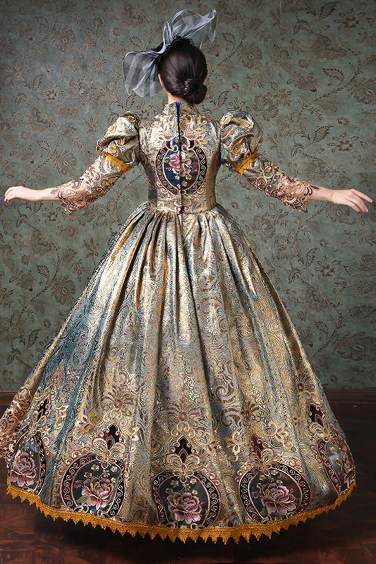 Hollow Floral Embroidered Half Sleeve Dress