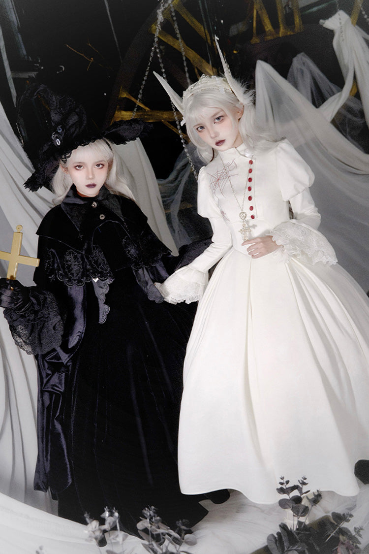 Gothic Lolita Night Poems Embroidery Fishbone Corset Dress