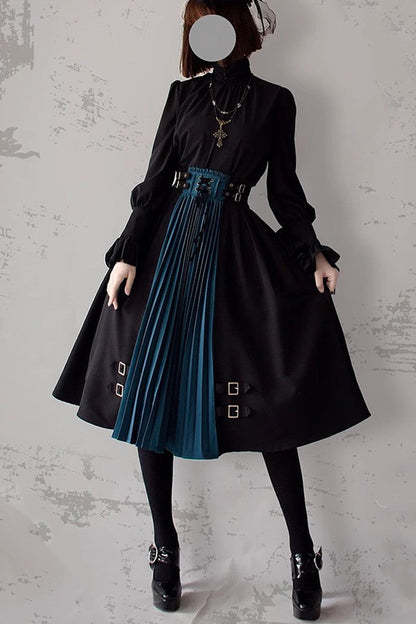 Black Blue Dawn Keeper Lolita Skirt