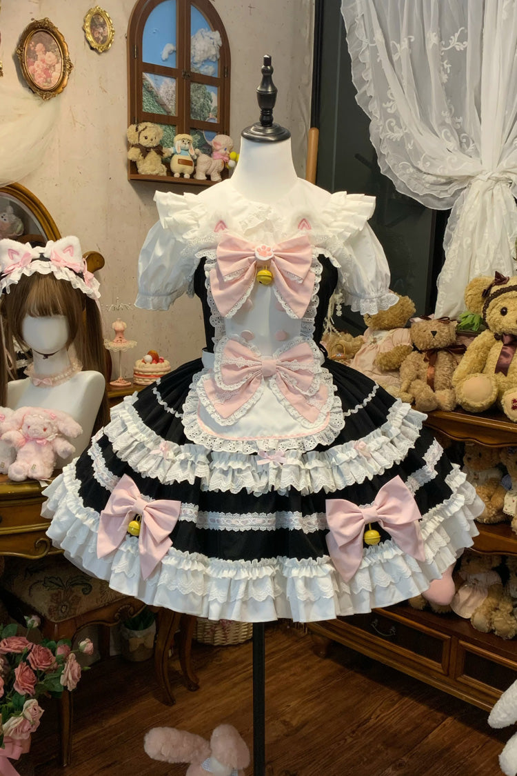 Multi-Layered Ruffled Bowknot Lace Princess JSK