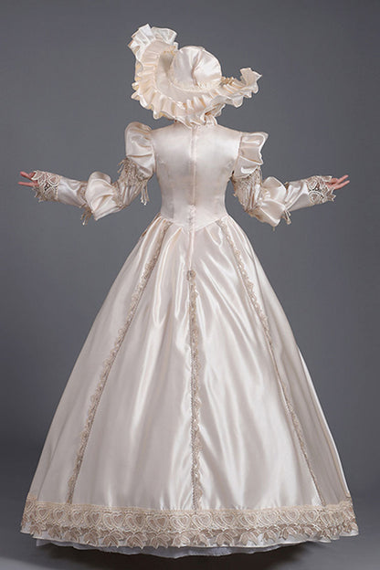 Single Breasted Ruffled Dress with Long Sleeves