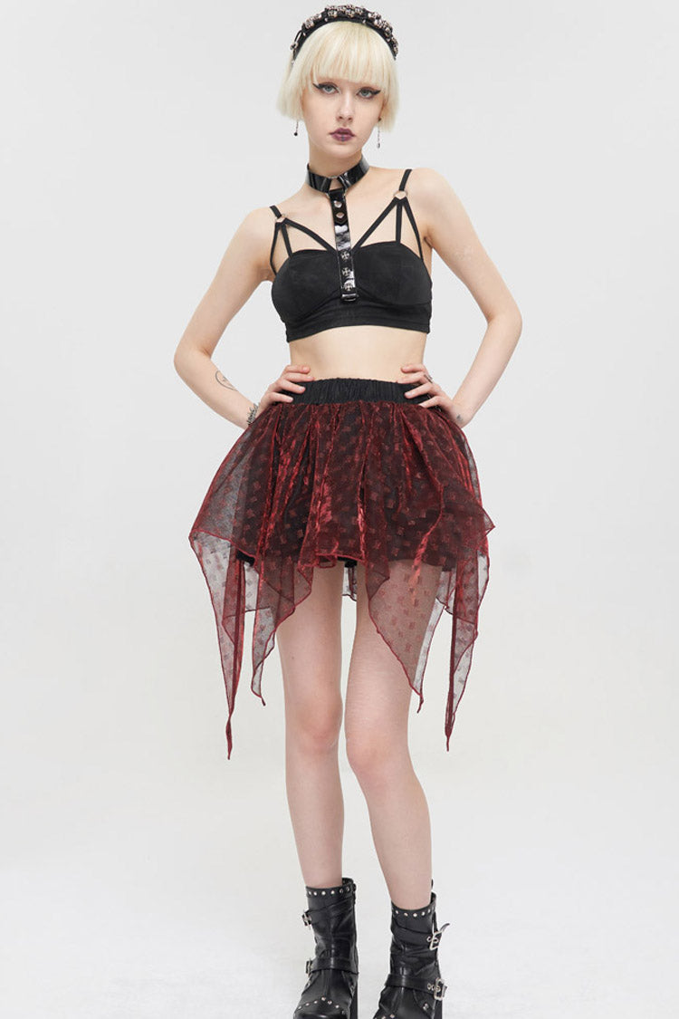Dark Halter Neck Cutout Sling Vest with Metal Ring
