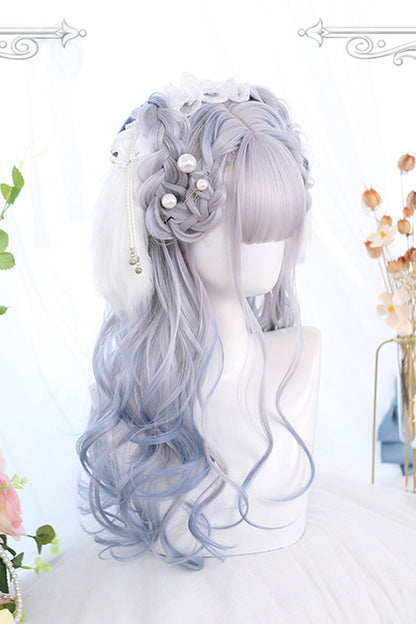 Ombre Dyed Long Wavy Wig with Big Curls