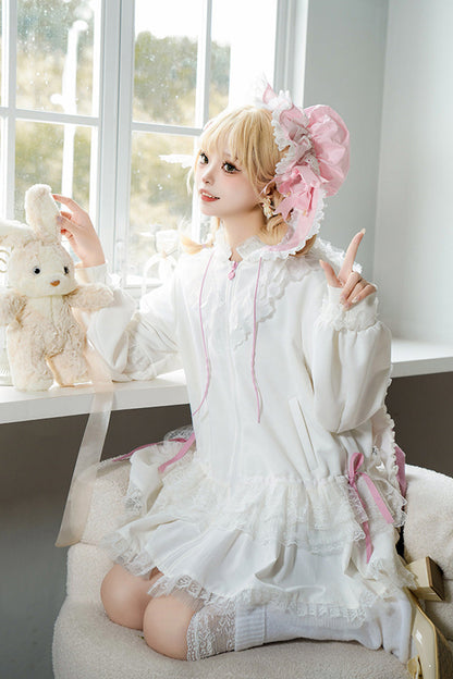Hooded Lace Sweet Lolita Coat Set