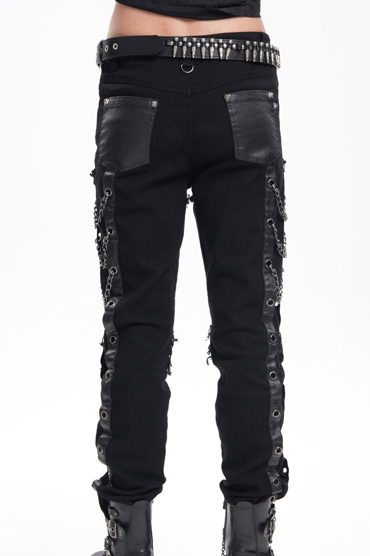 Gothic Pants with Eyelets, Chains, and Studs