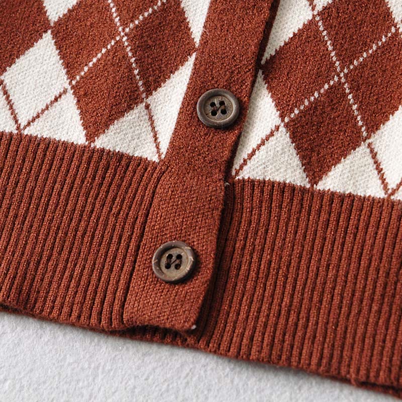 Rhombus Crop Top Set Pattern T-Shirt Pants Denim