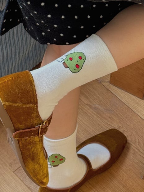 Cute Cartoon Pattern Calf Socks