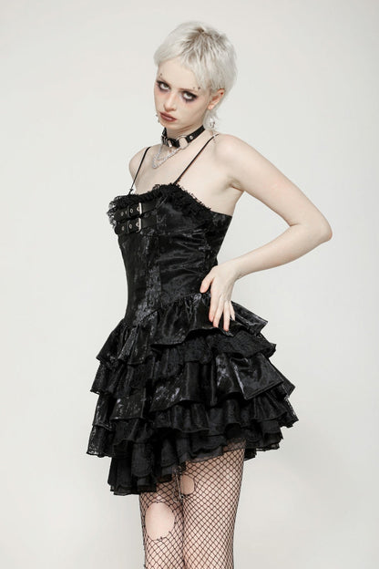 Ruffled Punk Slip Dress for Parties and Graduation