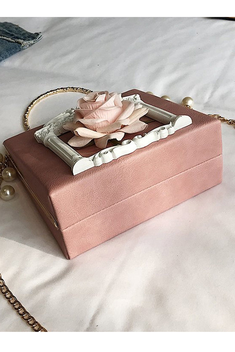 Vintage Rose Perlenkette Schultertasche