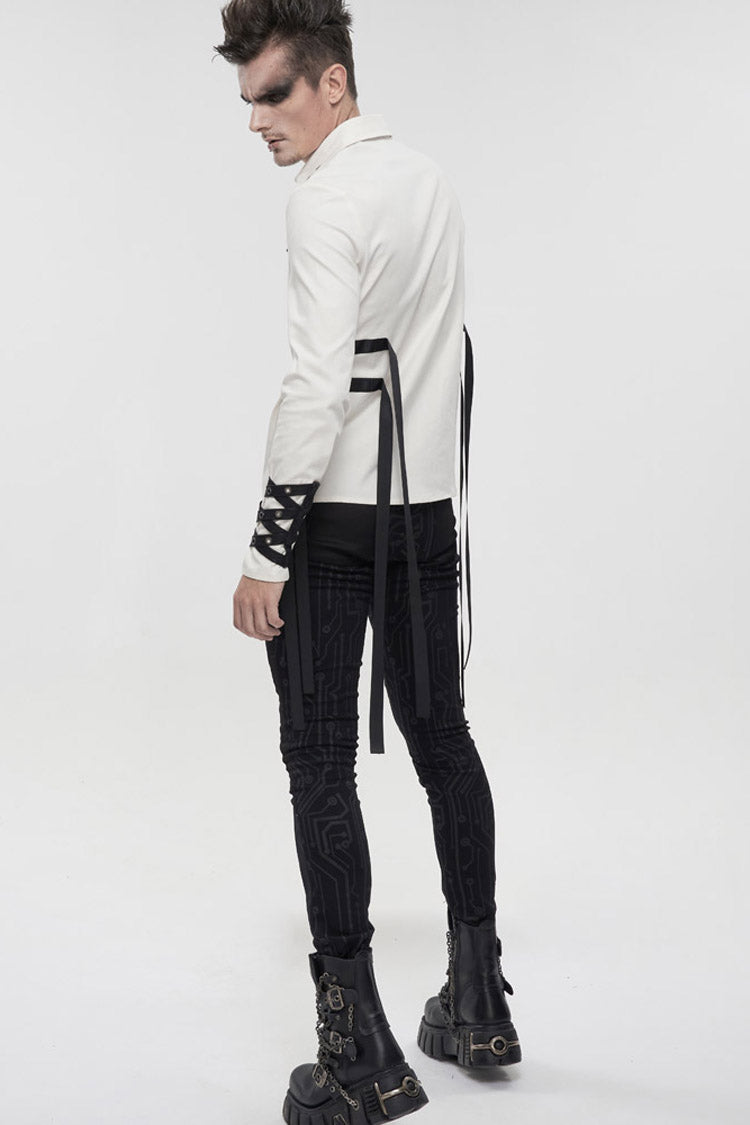 Metal Buckle Punk Stretch Long Sleeve Shirt