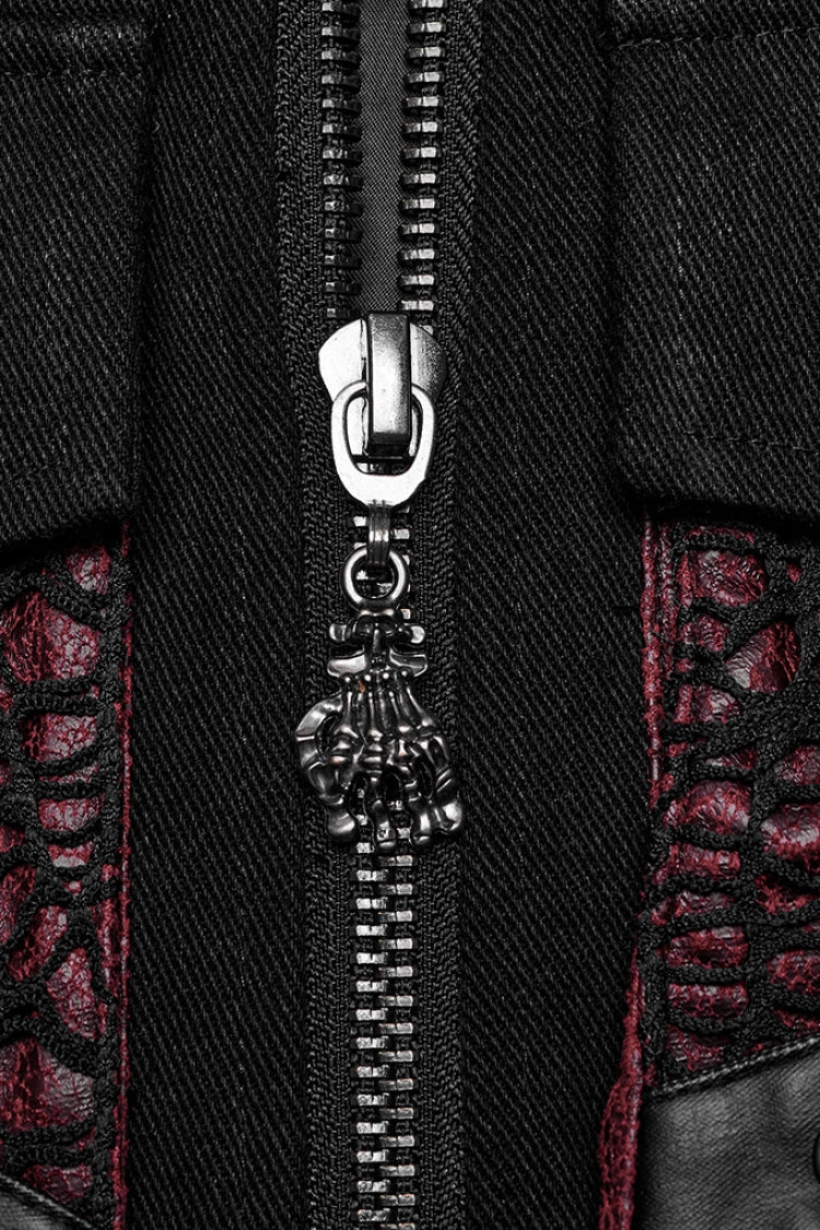 Stitching Slim Punk Vest with Stand Collar