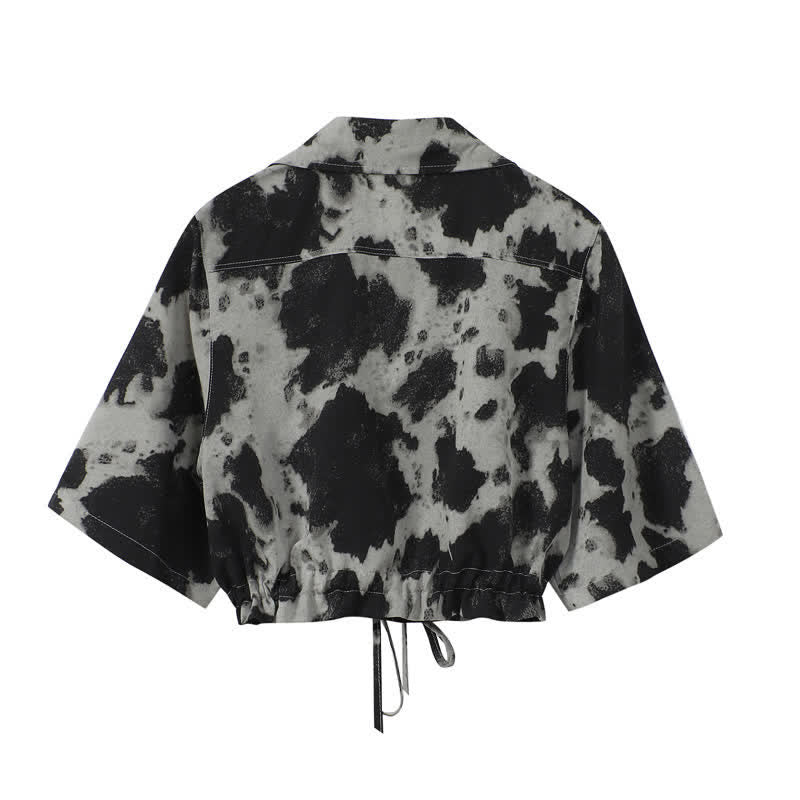 T-Shirt Dye Tie Drawstring Shorts Black