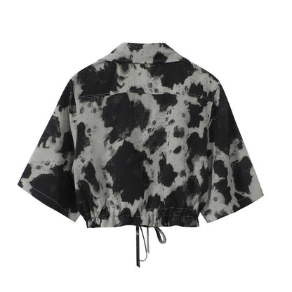 T-Shirt Dye Tie Drawstring Shorts Black