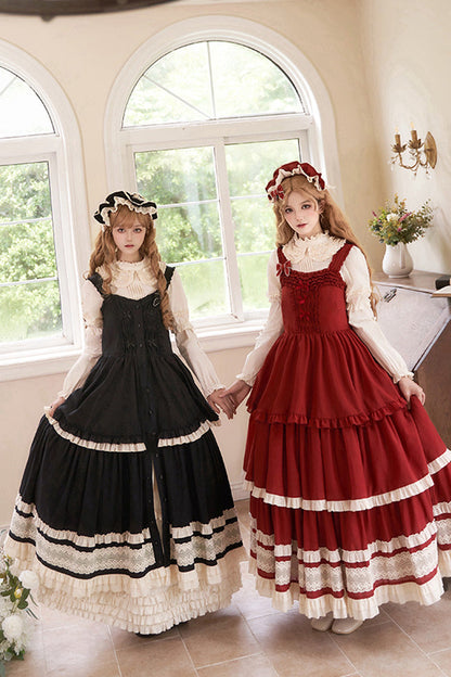 Lily Multi-Layered Ruffle Lace Classic Elegant Lolita Jsk Dress