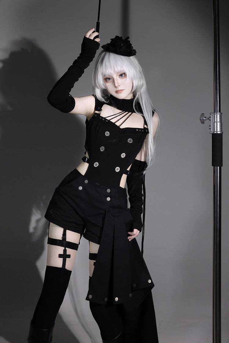 Phantom Thief Cut-Out Gothic Ouji Shorts Set