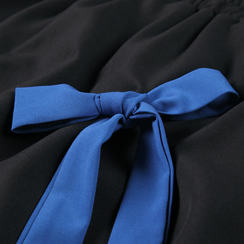 Irregular Decor Print SKirt Set Bow T-Shirt Letter