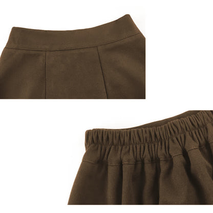 SweaterMidi Colorblock Round Collar Skirt