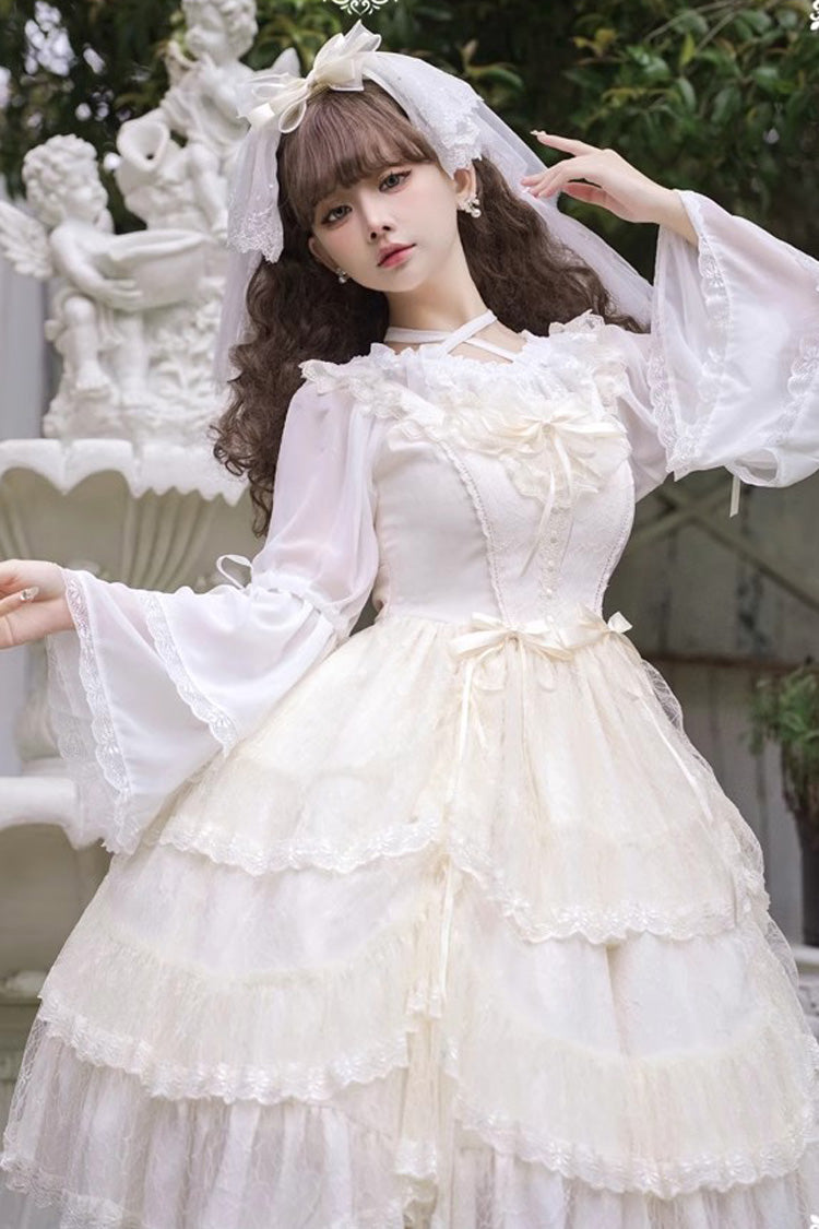 Jacquard Bowknot Jsk Dress - Sweet Elegant Lolita Multi-Layer